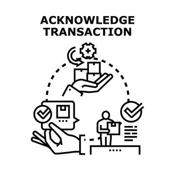 Acknowledging transaction process concept with digital confirmation Stock Illustration