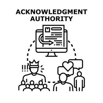 Acknowledgment and authority concept with online feedback loop 스톡 일러스트