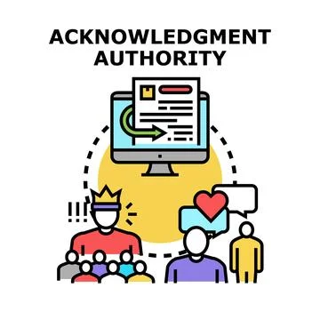 Acknowledgment and authority concept with online feedback loop Stock Illustration