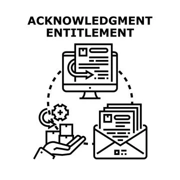 Acknowledgment and entitlement process concept vector Stock Illustration
