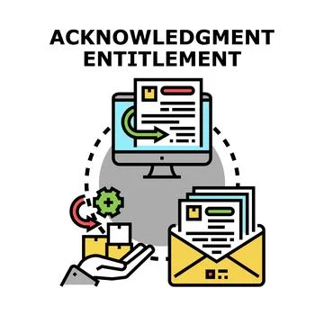 Acknowledgment and entitlement process concept vector Stock Illustration