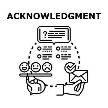 Acknowledgment feedback concept for customer evaluation survey Stock Illustration