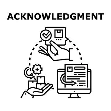 Acknowledgment process, delivery confirmation, and order tracking Stock Illustration