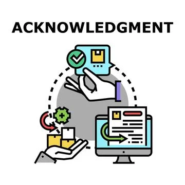 Acknowledgment process, delivery confirmation, and order tracking Stock Illustration