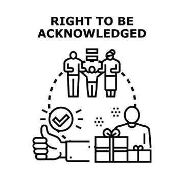 Acknowledgment right concept for personal recognition Stock Illustration