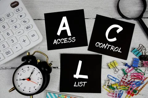 ACL abbreviation of Access Control List text phrase of business and financi.. Stock Photos