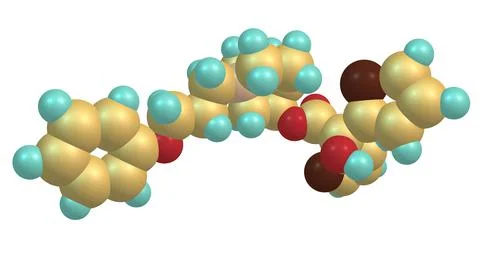 Aclidinium bromide molecular structure isolated on white Stock Illustration