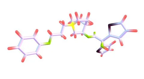 Aclidinium bromide molecular structure isolated on white Stock Illustration