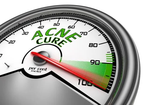 Acne cure conceptual meter indicate maximum Stock Illustration