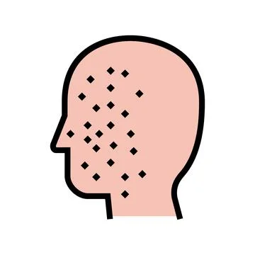 Acne disease color icon vector illustration 스톡 일러스트