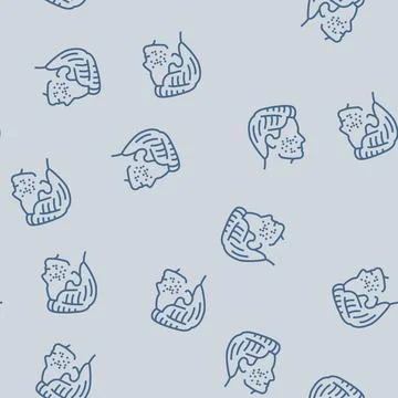 Acne on face line seamless pattern Stock Illustration