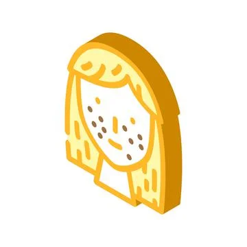 Acne face skin problem isometric icon vector illustration Stock Illustration