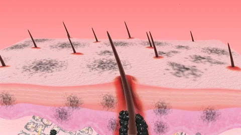 Acne removing and deep cleaning Stock Footage 121204486