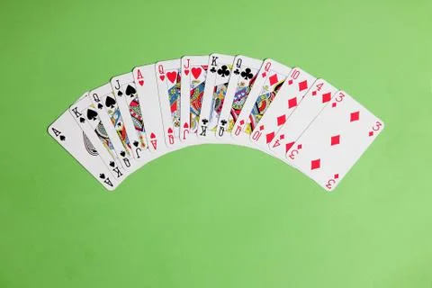 ACOL Contract Bridge Hand. Opening two clubs. Stock Photos