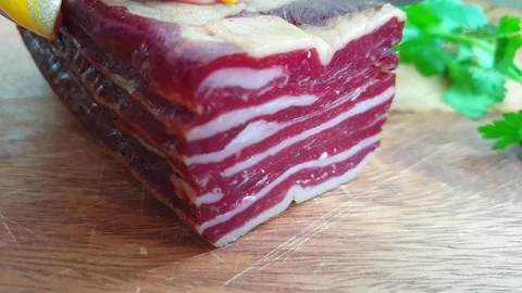 Acon cut with a knife slow motion Stock Footage 113268532