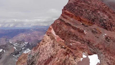 Aconcagua Summit tallest mountain in the Americas Stock Footage