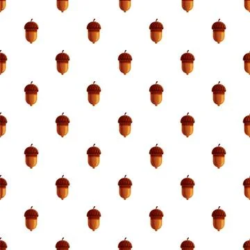Acorn autumn forest pattern creating seamless background Illustrazione stock