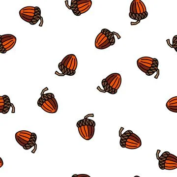 Acorn autumn vector seamless pattern 库存插图