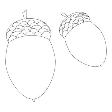 Acorn Coloring Page for Fall Fun Illustrazione stock
