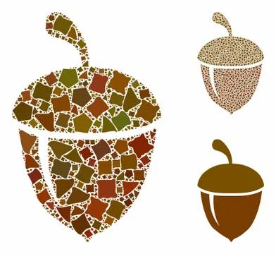 Acorn Composition Icon of Humpy Elements 스톡 일러스트