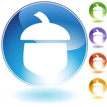 Acorn crystal icon Stock Illustration