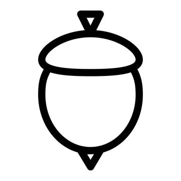 Acorn flat outline Stock Illustration