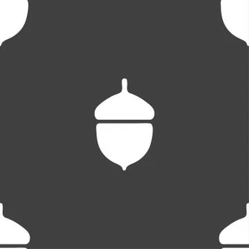 Acorn icon sign. Seamless pattern on a gray background. Vector Stock Illustration