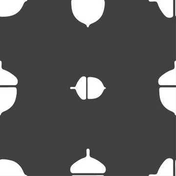 Acorn icon sign. Seamless pattern on a gray background. Vector Stockillustratie