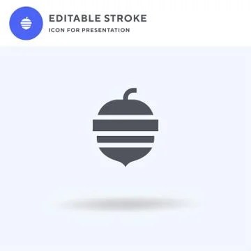 Acorn icon vector, filled flat sign, solid pictogram isolated on white, logo  Stock Illustration