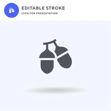 Acorn icon vector, filled flat sign, solid pictogram isolated on white, logo  스톡 일러스트