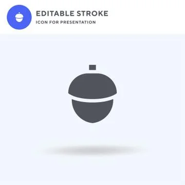 Acorn icon vector, filled flat sign, solid pictogram isolated on white, logo Stock Illustration