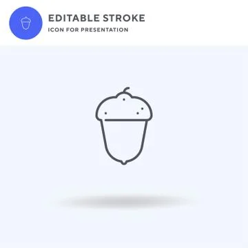 Acorn icon vector, filled flat sign, solid pictogram isolated on white, logo Stockillustratie