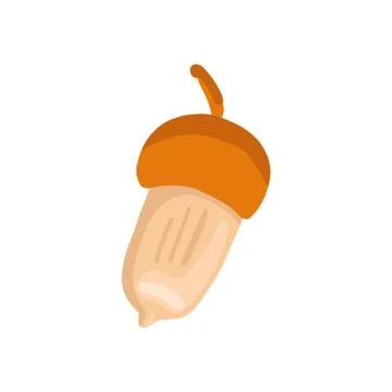 Acorn isolated on white background. Vector illustration Stock Illustration