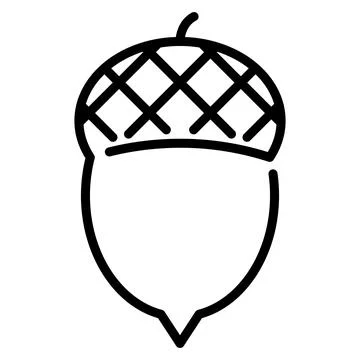Acorn Line Icon Vector with Editable Stroke 库存插图