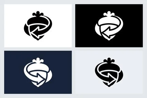 Acorn Logo Icon With Arrow Vector Graphic イラスト素材