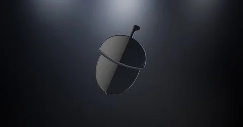 Acorn Nut Black 3d Icon Stock Footage 74074322