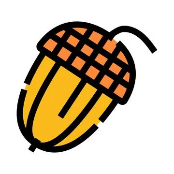 Acorn nut with cap falling from tree Stock Illustration