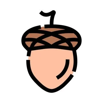 Acorn nut with cap falling from tree Ilustración de archivo