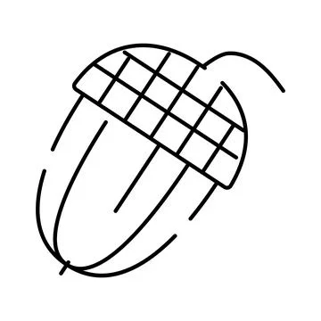 Acorn nut outline drawing representing nature's autumn bounty Stock Illustration