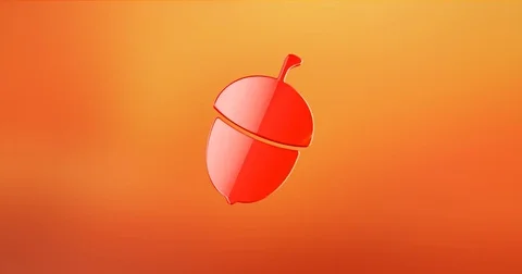 Acorn Nut Red 3d Icon Stock Footage 74074466