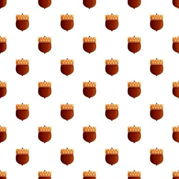 Acorn nut seamless repeat pattern for autumn background Illustrazione stock