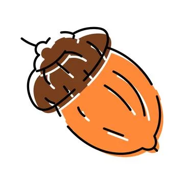 Acorn nut seed with cap vector illustration Illustration