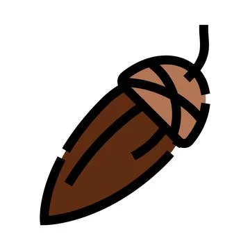 Acorn nut seed falling from an oak tree Illustration