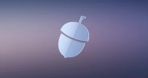 Acorn Nut Silver 3d Icon Stock Footage 74074504