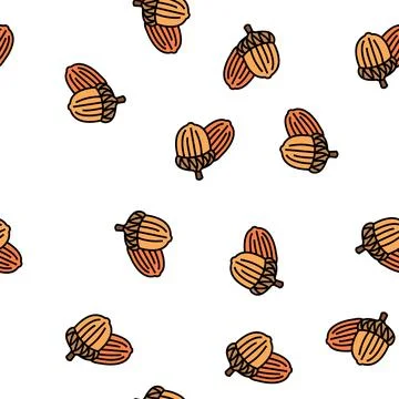 Acorn nut vector seamless pattern イラスト素材