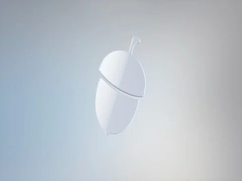 Acorn Nut White 3d Icon Stock Footage 76357901