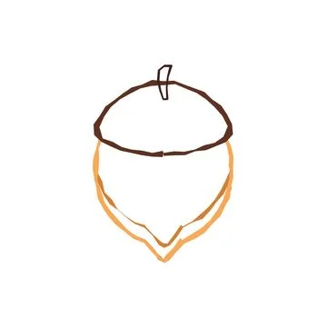 Acorn outline drawing design. Vector Stock Illustration