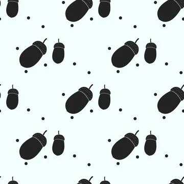 Acorn pattern repeat seamless in black color for any design. Vector geometr.. 스톡 일러스트