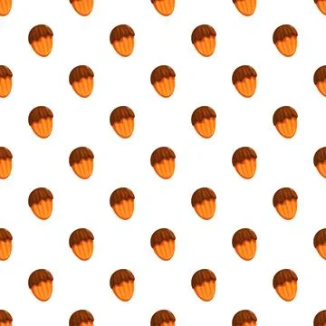 Acorn pattern repeating seamless bright autumn background Illustrazione stock