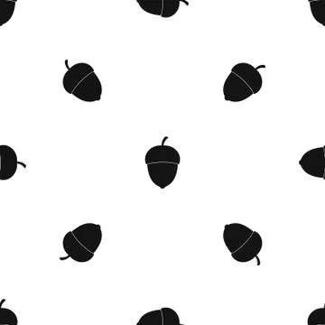 Acorn pattern seamless black イラスト素材